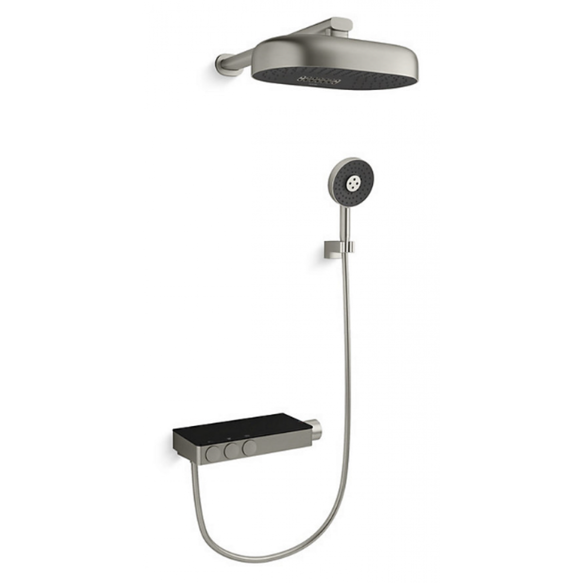 Kohler ANTHEM K-26330T-9-BN 雙口恆溫淋浴龍頭 | 羅曼銀掛牆式花灑套裝